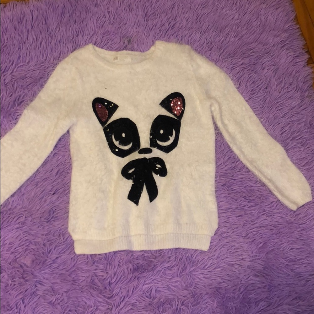 White h&m panda sweater